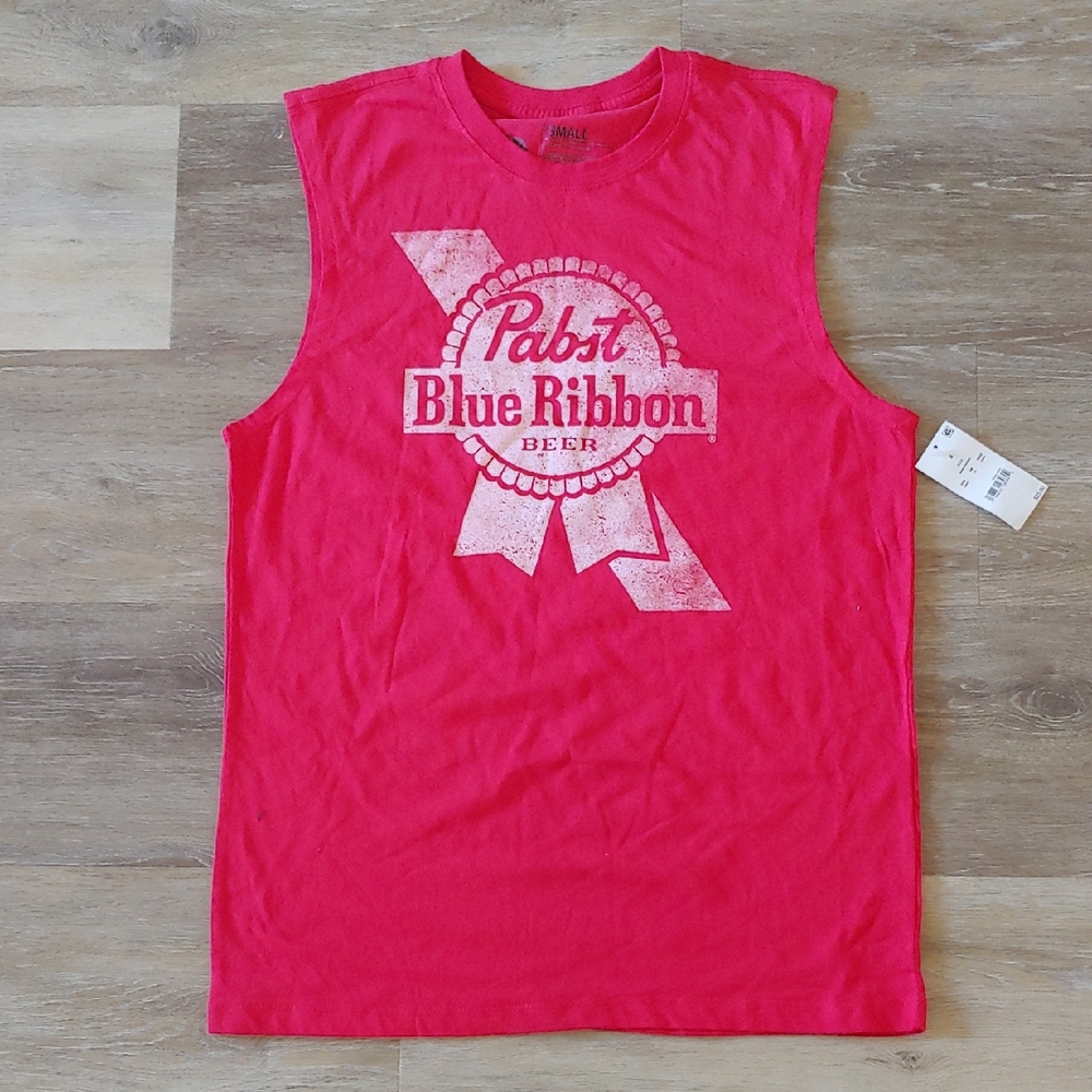 NWT Pabst Blue Ribbon Men's Tank Top Red Size S